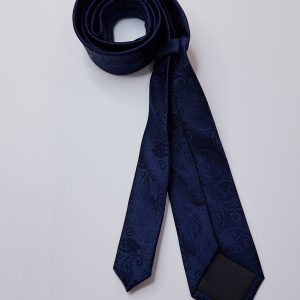 Navy Blue Jacquard Woven Necktie