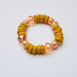 Yellow & Gold Rondelle Crystal Bracelet